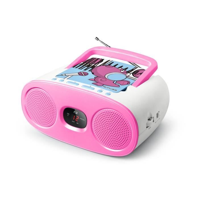 Radio CD MUSE M-20 KDG pour enfants - Tuner AM/FM - Lecteur CD programmable - Fonction répétition