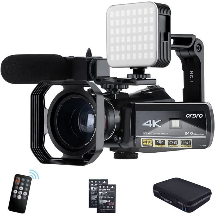 ORDRO Caméra Vidéo 4K Caméscope Full HD 1080P 60FPS Vlogging Caméra pour Youtube Zoom Numérique 30X Écran IPS 3,1\