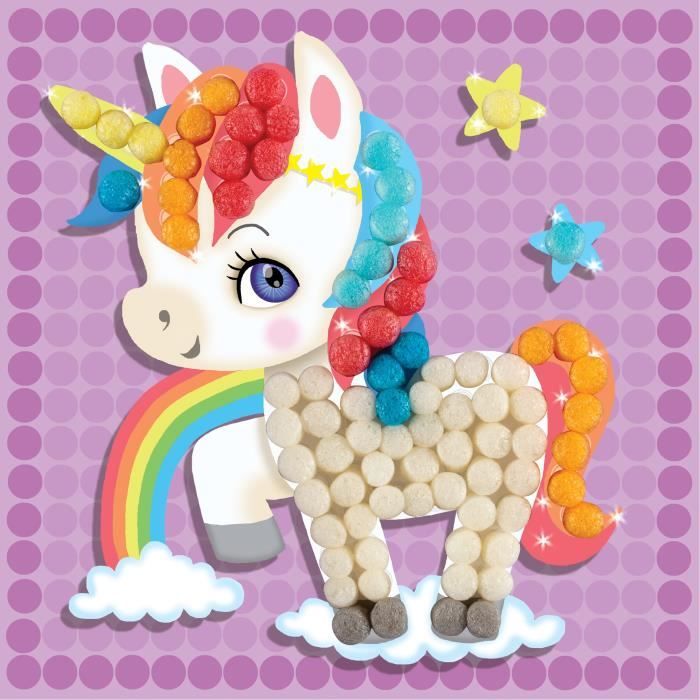 PLAYMAIS Mosaïque licorne - Marque PLAYMAIS - Stimule la créativité et développe l’agilité - 100% biodégradable