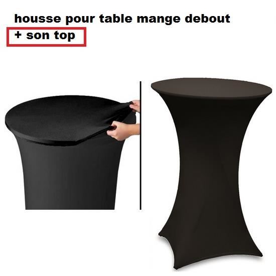 Housse table mange debout NOIR spandex - Achat / Vente ...