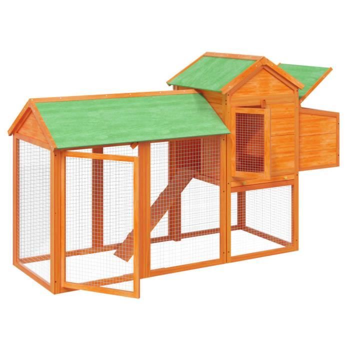 Poulailler - SALUTUYA - SM1284 - Bois massif de pin - 193x65x117 cm - Extérieur