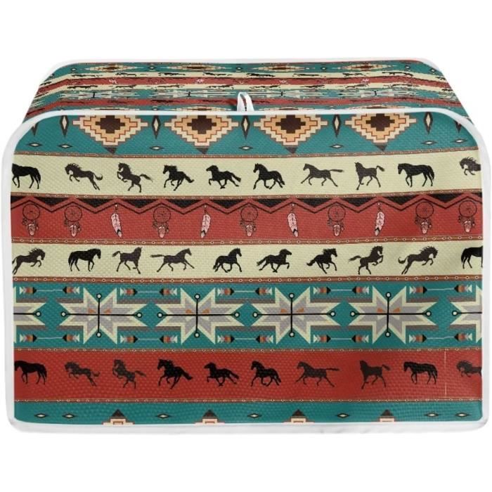 Couverture De Selle Western – Laine – Violet/marron – Motif Aztèque – 33x36
