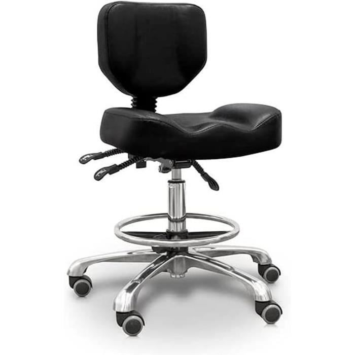 Tabouret Pliable Portable - 65/70/75cm - Dossier Rembourré - Noir/blanc Tabouret De Bar Pliant
