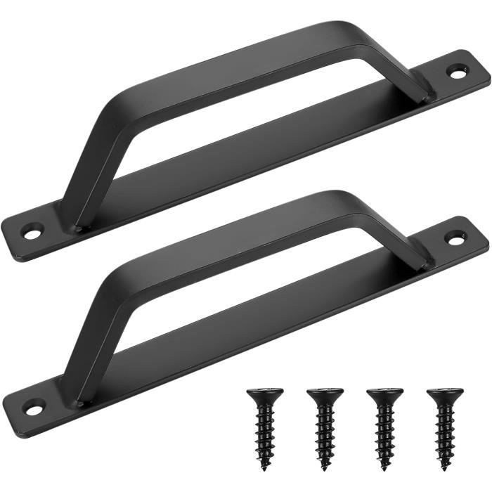 Lot De 4 Poignées De Porte, D'Armoire, De Tiroir, D'Armoire, De Tiroir, Noir Mat, En Forme De