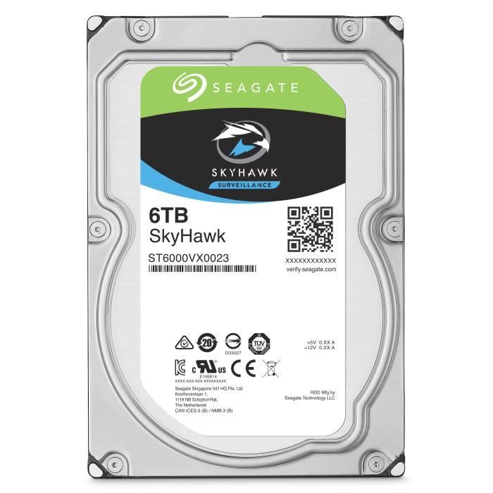 Seagate 6tb Sata 256mb Skyhawk St6000vx0023 Prix Pas Cher Cdiscount