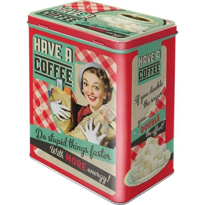 Nostalgic-Art Boîte de conservation rétro plat, 2,5 l, First Aid Blue – Emergency Supply – Idée cadeau pour nostalgiques, récipient en tôle avec couvercle, design vintage