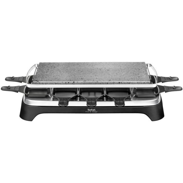 TEFAL Appareil à raclette Pierrade 10 pers. Noir PR457812