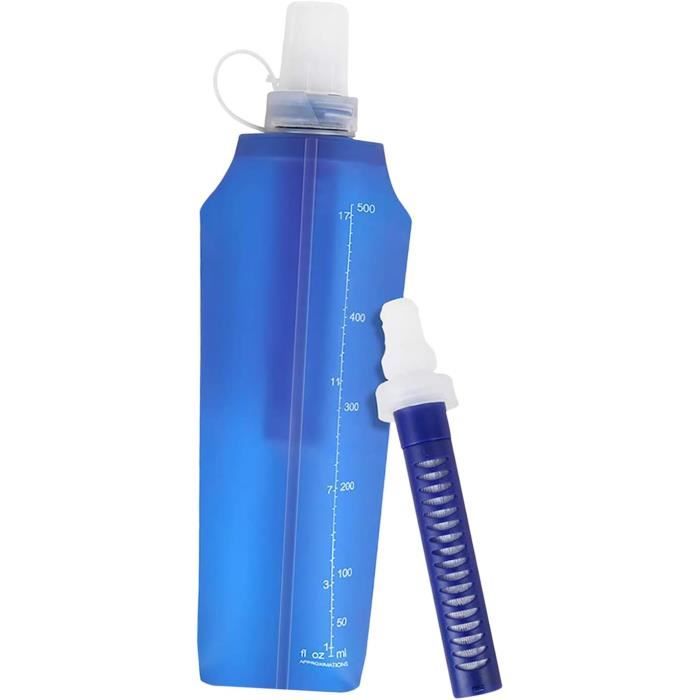 Bouteilles D’eau Pliables En Silicone Avec Valve De Sécurité 500 Ml Pour Sac A Dos Velo Randonnee Jogging Trekking Camping Et Escalade