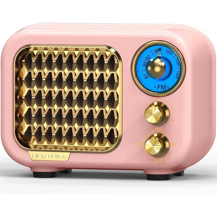 Poste Radio Vintage Bluetooth Vegena - Portable Rétro Avec Haut-Parleur 3W Pour Maison Et Bureau
