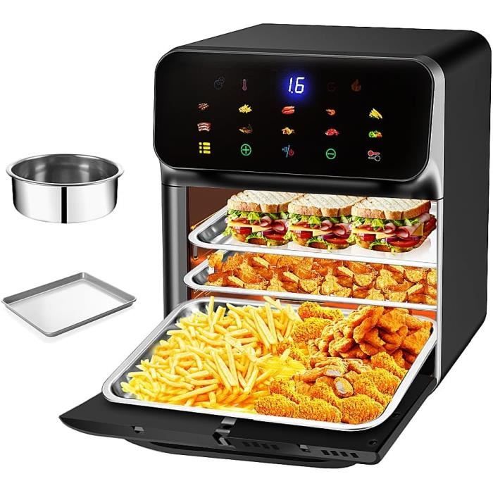 Joyami Friteuse à Air Chaud 5,7L XXL - Air Fryer Avec Fenêtre Visuelle, 8 Programmes, 100 Recettes