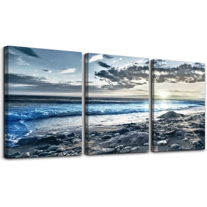 Toile Décorative Paysage Marin 61x40,6 Cm - Coucher De Soleil Sur Océan