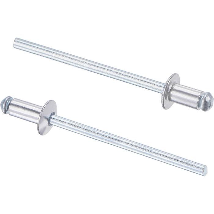 50 Rivets Aveugles En Aluminium 3/16x1" - Tête Dôme Noire - Pour Bricolage - Neuf