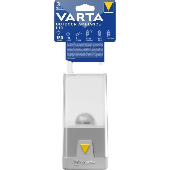 lanterne-varta-outdoor ambiance lantern l10-150lm-6couleurs de lumière-dimmable-ip54-led hautes performances-convivial