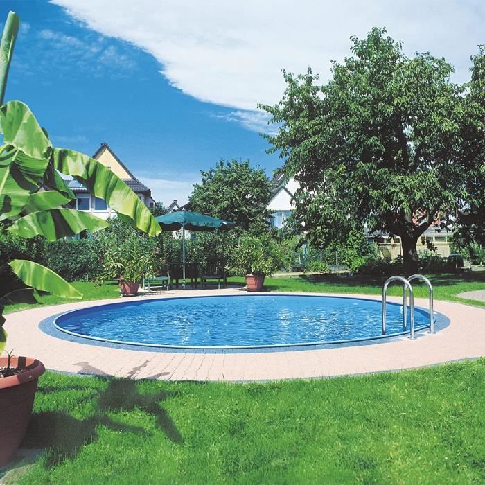 Piscine Ronde Poolomio à Paroi En Acier - 240 X 90 Cm, Blanc, Kit Complet Avec Skimmer - 8