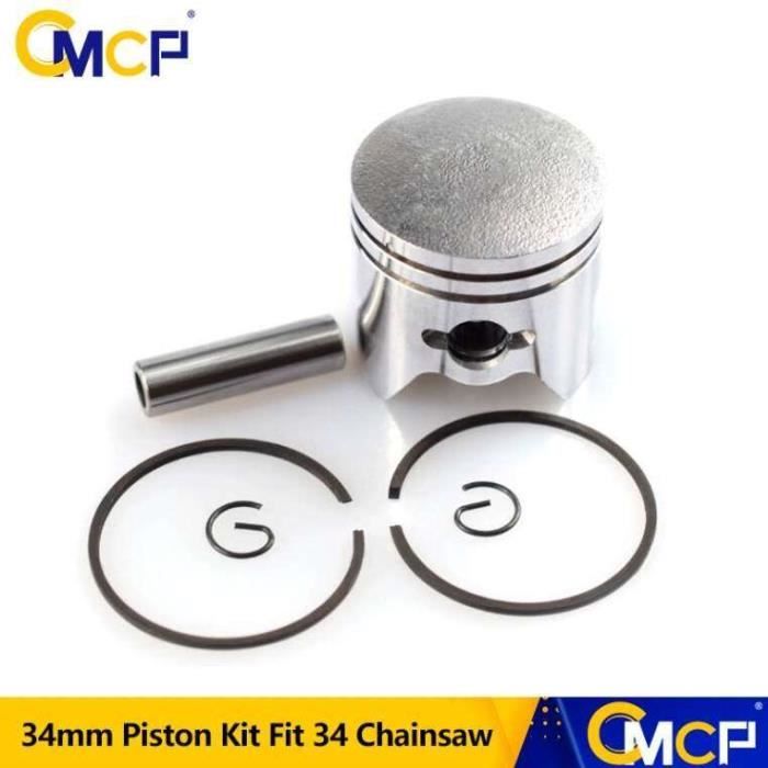 Kit Piston 34 Mm Pour Débroussailleuse Stihl - Compatible BG45, BG46, FS38, FS45, FS55, HS45 - Avec Broches Et Segments