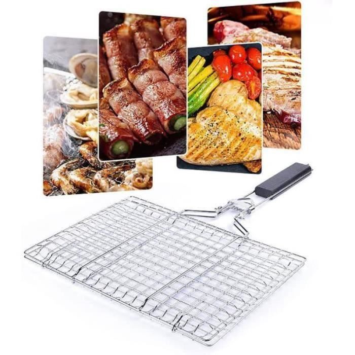 Panier Barbecue Pliable Acier Inoxydable Pour Poisson Légumes - Grille Portable Camping