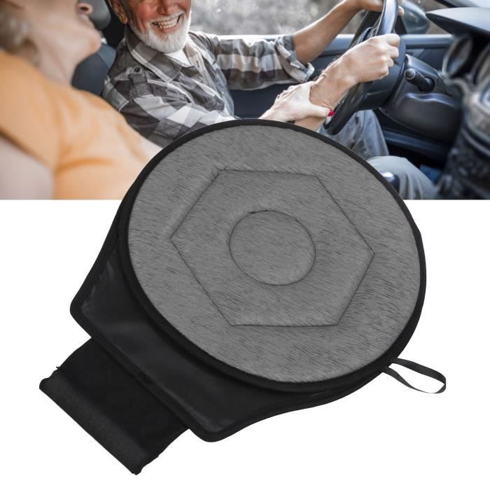 Coussin pivotant Portable 360 degrés rotatif chaise de voiture coussin de siège coussin rotatif tapis en mous gris HB042