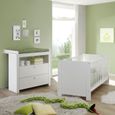 Olja Ensemble de meubles pour enfants, lit bébé et commode à langer, blanc.-1