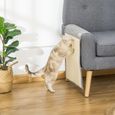 PawHut Lot 2 pcs tapis griffoir chat tapis à gratter en sisal tapis à chat pour sofa protection côté gauche canapé meuble sol mur-1