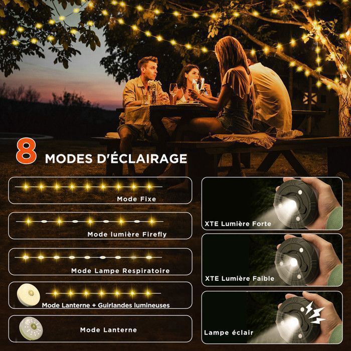 Guirlande Lumineuse - Non spécifié - 10M - 5 Modes Éclairage - Étanche - Rechargeable USB - Sport