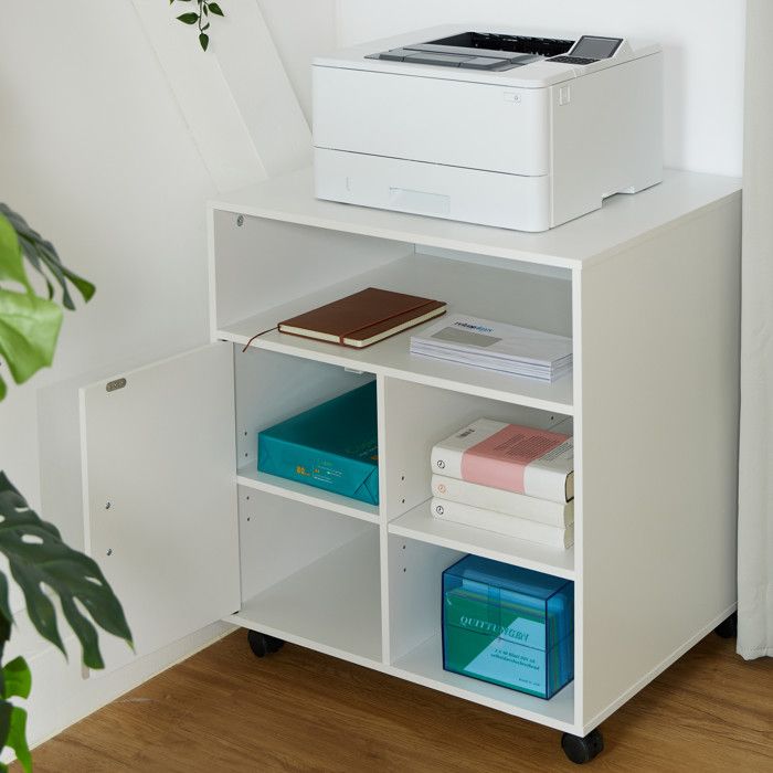 Relaxdays Caisson De Bureau à Roulettes 2 Compartiments + Tiroir Clavier - Noir 74x60x48 Cm