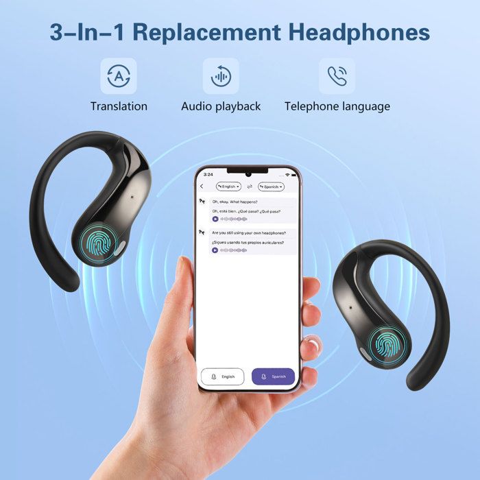Traducteur Vocal Instantané - AI Ecouteur Traducteur Instantané, Prend en Charge 144 Langues et 4 Modes de Traduction, avec Ecouteur Traducteur Temps Réel pour Applications iOS et Android Traducteur Vocal Instantané - AI Ecouteur Traducteur Instantané, Prend en Charge 144 Langues et 4 Modes de Traduction, avec Ecouteur Traducteur Temps Réel pour Applications iOS et Android
