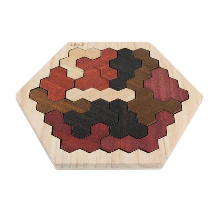 Tangram en bois hexagone ! main image 1