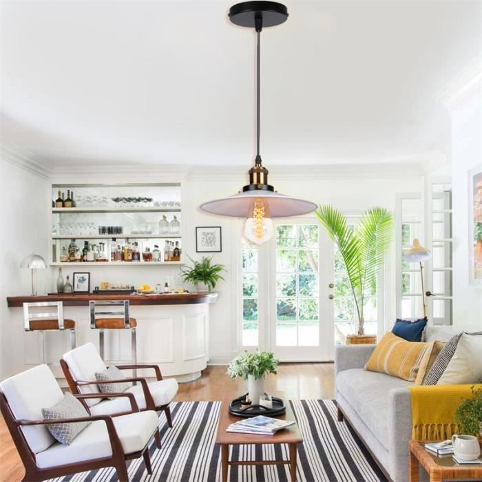 Lampe Suspension Fil d'acier, Lustre câble métallique en Acier