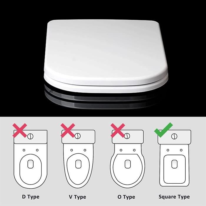 Abattant sales toilette rectangulaire