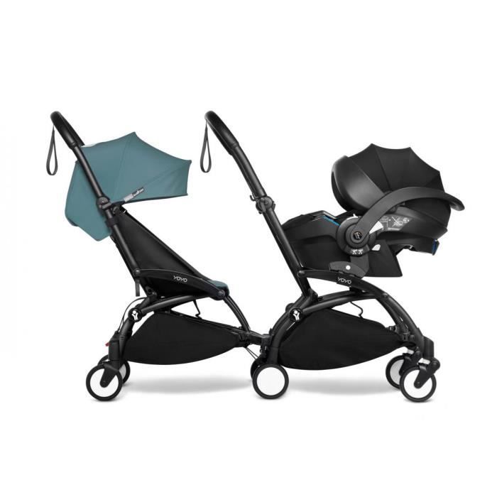 Babyzen Poussette double YOYO 2 cadres noir 6 et siege auto aqua Cdiscount Puericulture Eveil bebe