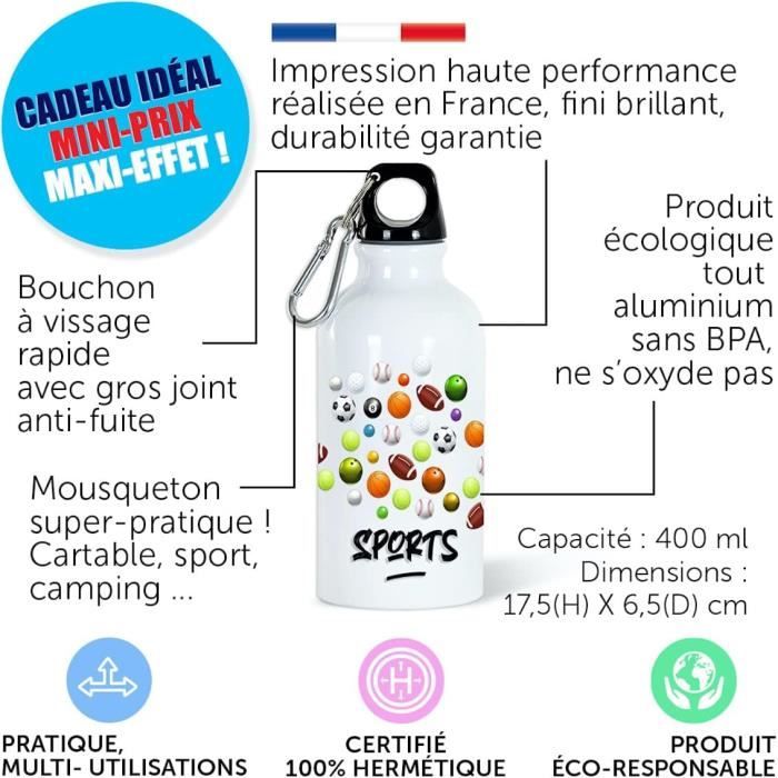 Bouteille D'Eau 500Ml Aluminium Collègue Top Gourde Réutilisable Ecologique. Idée Cadeau