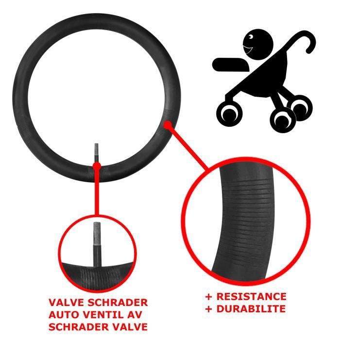 1x Chambre air 312x52 250 compatible avec poussette high trek