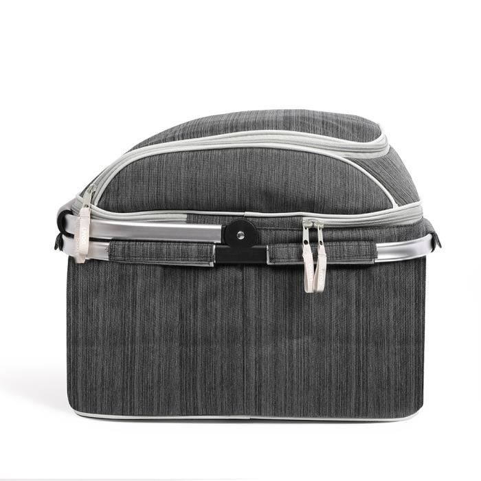 CampFeuer Sac à Dos Pique-nique 4 Personnes Gris – Complet 32 Pièces Avec Couverture Polaire, Compartiment Isotherme, Porte-bouteilles Et Vaisselle