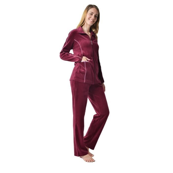 RAIKOU Survêtement Femme Velours Homewear Sportswear Sweat Zippé Jogging  Pyjama Ensemble 2 Pièces Mûres S-XL Mûres - Cdiscount Prêt-à-Porter