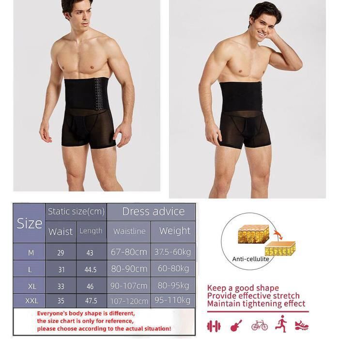 Boxer Gainant Amincissant Homme Taille Haute Panty Noir XXL Ventre Plat Corset Minceur Noir Cdiscount Sport