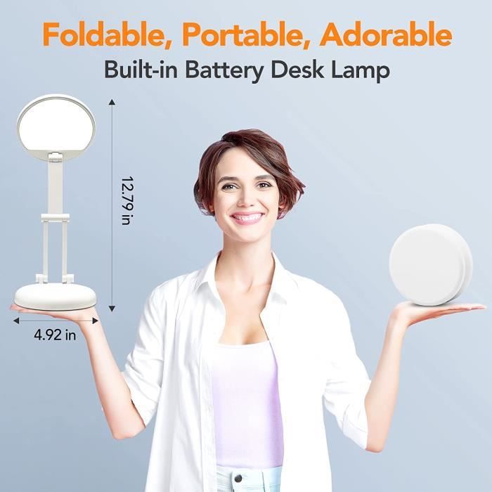 One Fire Lampe de Bureau Lampe LED Portable & Pliable, Lampe sans