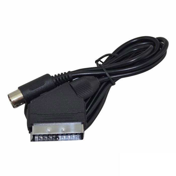 Support Ecran PC Câble Péritel Scart AV RGB Pour Sega Mega Drive 2 / Genesis 2 - 1,80 M - PAL - Noir Connectique Rétrogaming Qualité