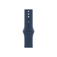 Apple Watch Series 7 GPS + Cellulaire - 45mm - Boîtier acier inoxidable Or - Bracelet Sport bleu abysse-2