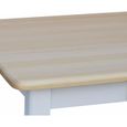 Table 60 x 60 cm BLANC/VERNIS INCOLORE rectangulaire pour cuisine ou salle à manger-2
