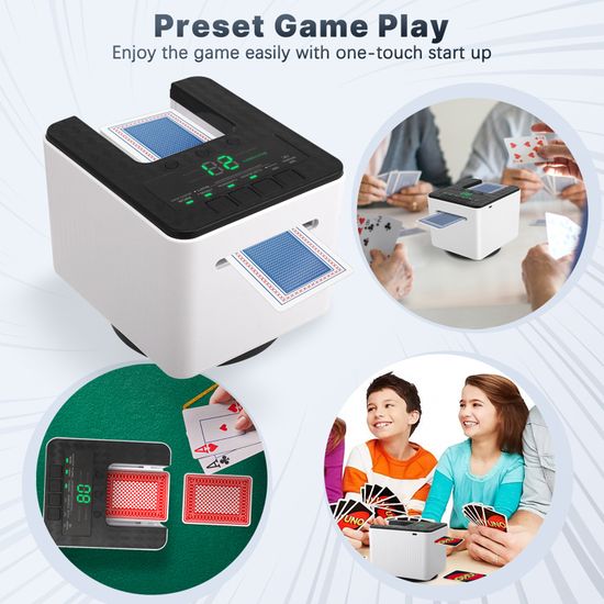Mélangeur Et Distributeur De Cartes Automatique 2 En 1 - Rechargeable - Silencieux - Pour UNO, Poker, Texas Hold'em