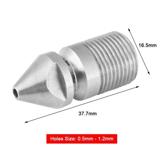Buse De Jet D'égout Pour Nettoyeur Haute Pression - Raccord 6,35 Mm - Acier Inoxydable - Pour Déboucher Canalisations Et Tuyaux