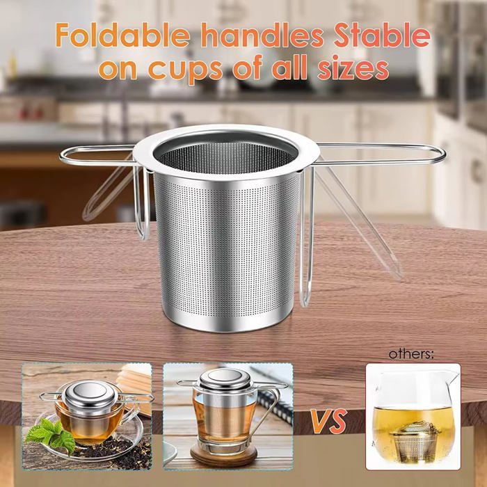 Fine Maille en acier inoxydable Passoire à thé, filtre à thé en acier inoxydable, en maille fine Passoire, Acier inoxydable Paille de filtre à thé, passoire à liquide, EN Maille fine Passoire