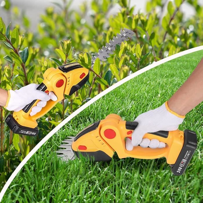 Cisaille à Gazon Et Taille-Haie Sans Fil - Rechargeable, Lame SK5, Léger (0.75 Kg) - Pour Petits Jardins - 11