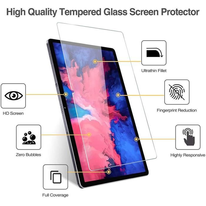 Protecteur d'écran en verre trempé, film transparent pour Lenovo