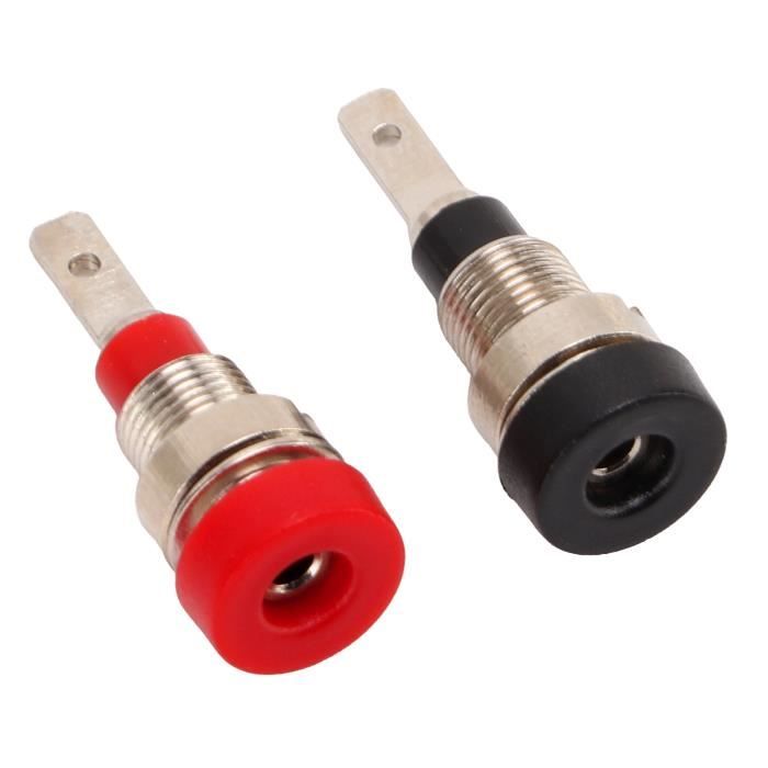 Lot De 2 Prises D'entrée Guitare 1/4" (jack) - Montage Sur Panneau - Dorées - Pour Guitare, Basse, Footswitch - Dimensions Filetage 9,2 Mm - 14