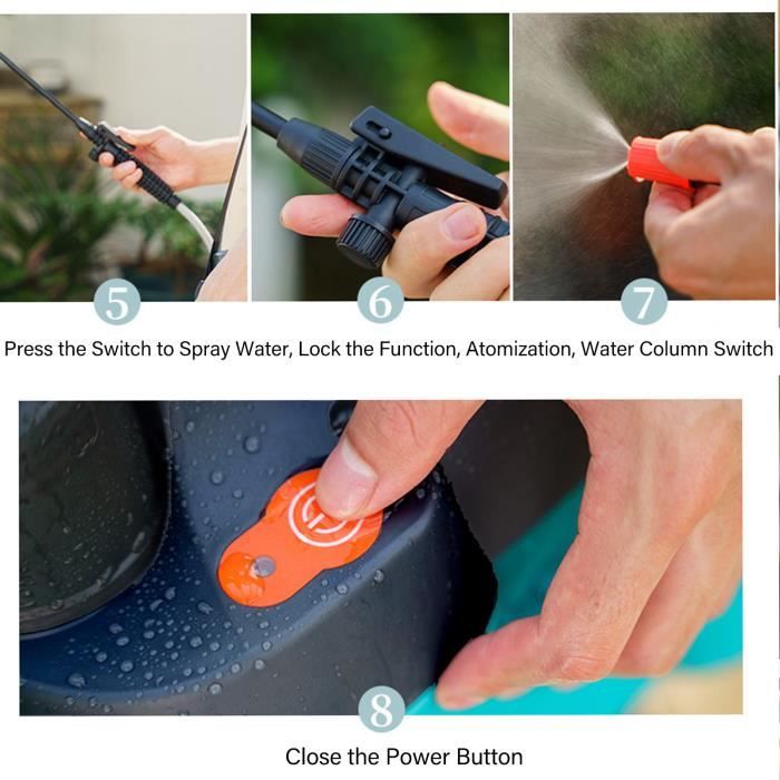 XIF Pulvérisateur à batterie 5L, Pulvérisateur électrique pour gazon ...