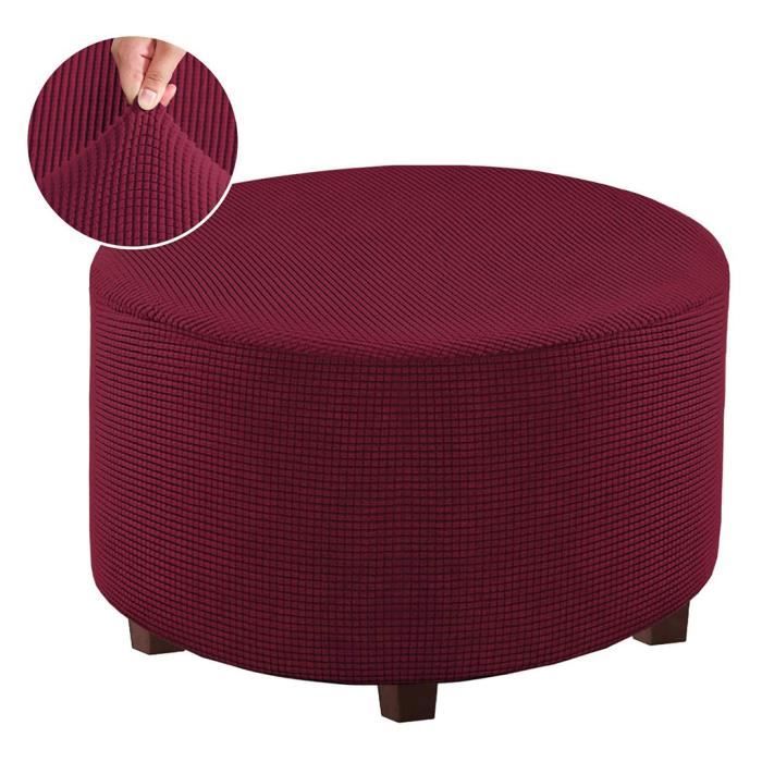 MAXIFUNDAS Housse De Pouf Relive Bordeaux - Élastique Pour Puffs De 40 à 60 Cm, Confort Et Style