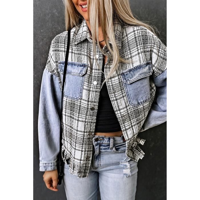 Veste bi matière femme best sale