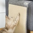 PawHut Lot 2 pcs tapis griffoir chat tapis à gratter en sisal tapis à chat pour sofa protection côté gauche canapé meuble sol mur-3