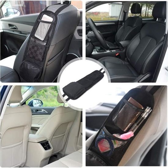 Organisateur Siège Voiture Cuir – Rangement Latéral Anti-Chute Pour Téléphone, Clés, Monnaie – Noir
